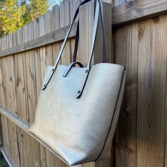 Coach Gold Metallic Market Tote F76776 & Wallet 22882 Clutch Set - Picture 7 of 16